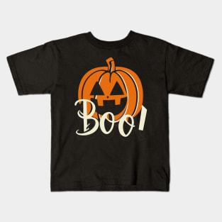 Spooky Halloween Pumpkin and Boo Text - Scare Up Some Fun! Kids T-Shirt